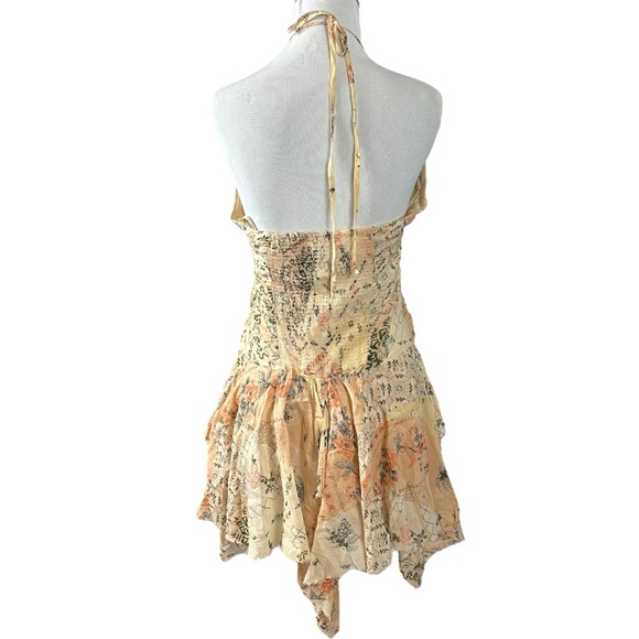 Urban Outfitters Spring Fairy Festival Hanky Hem Halter Mini Dress Large NEW - Picture 9 of 12